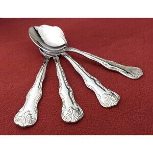 Reed & Barton VICTORIA SOUP PLACE SPOONS 18/10 Stainless Steel Flatware Lot of 4